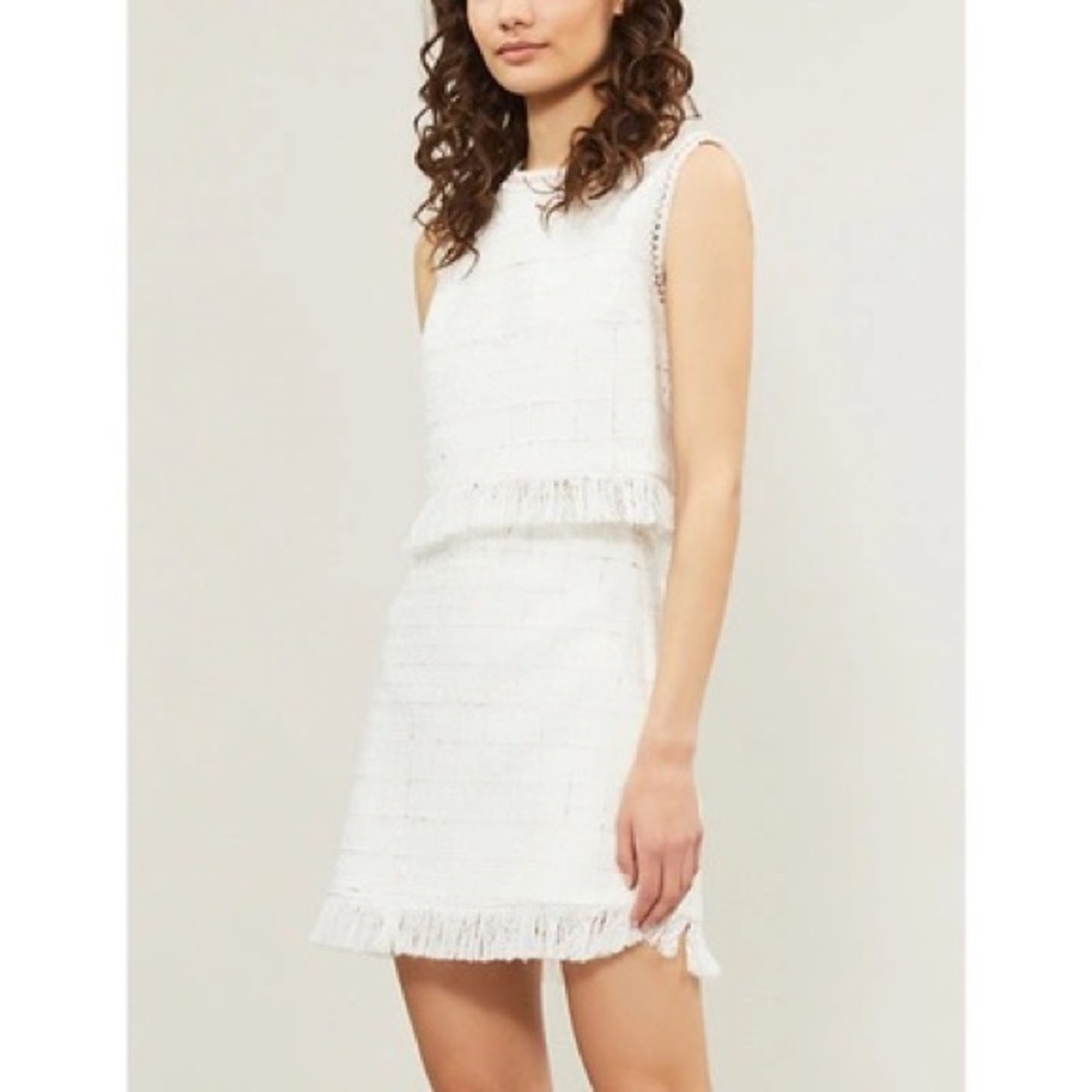 Elegant White Fringe Mini Dress